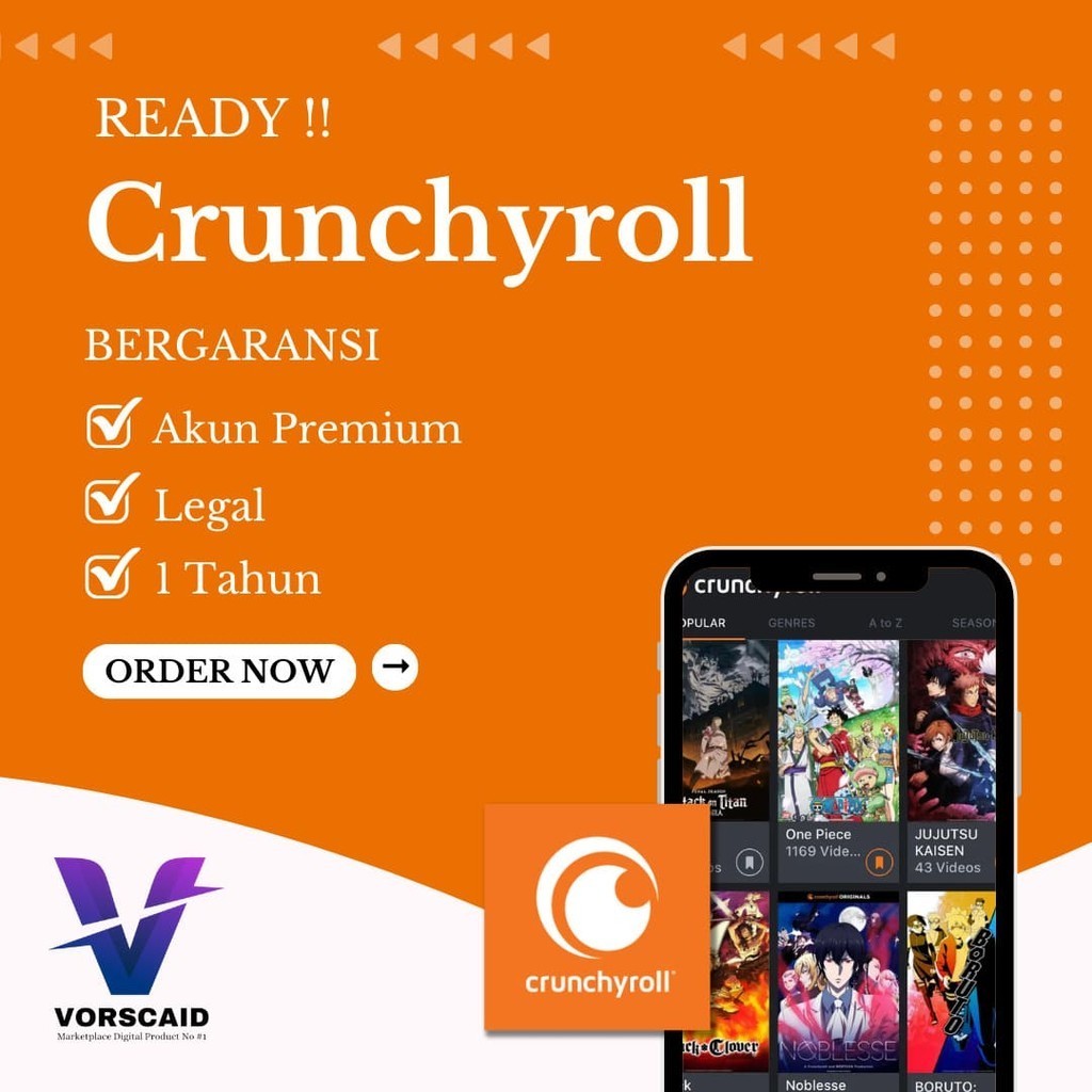 Crunchyroll Mega Fan Premium 1 Tahun Bergaransi