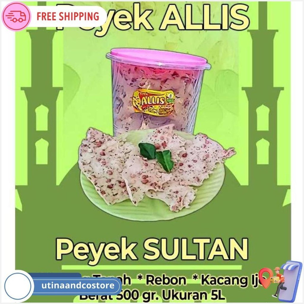 

Peyek Kacang / Peyek Rebon / Rempeyek (Ready Merek Alis ) Gratis Ongkir