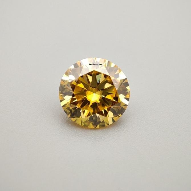 New Stock Moissanite Simulant Diamond 0.5 Carat - 2 Carat Bulat / Pcs Yellow