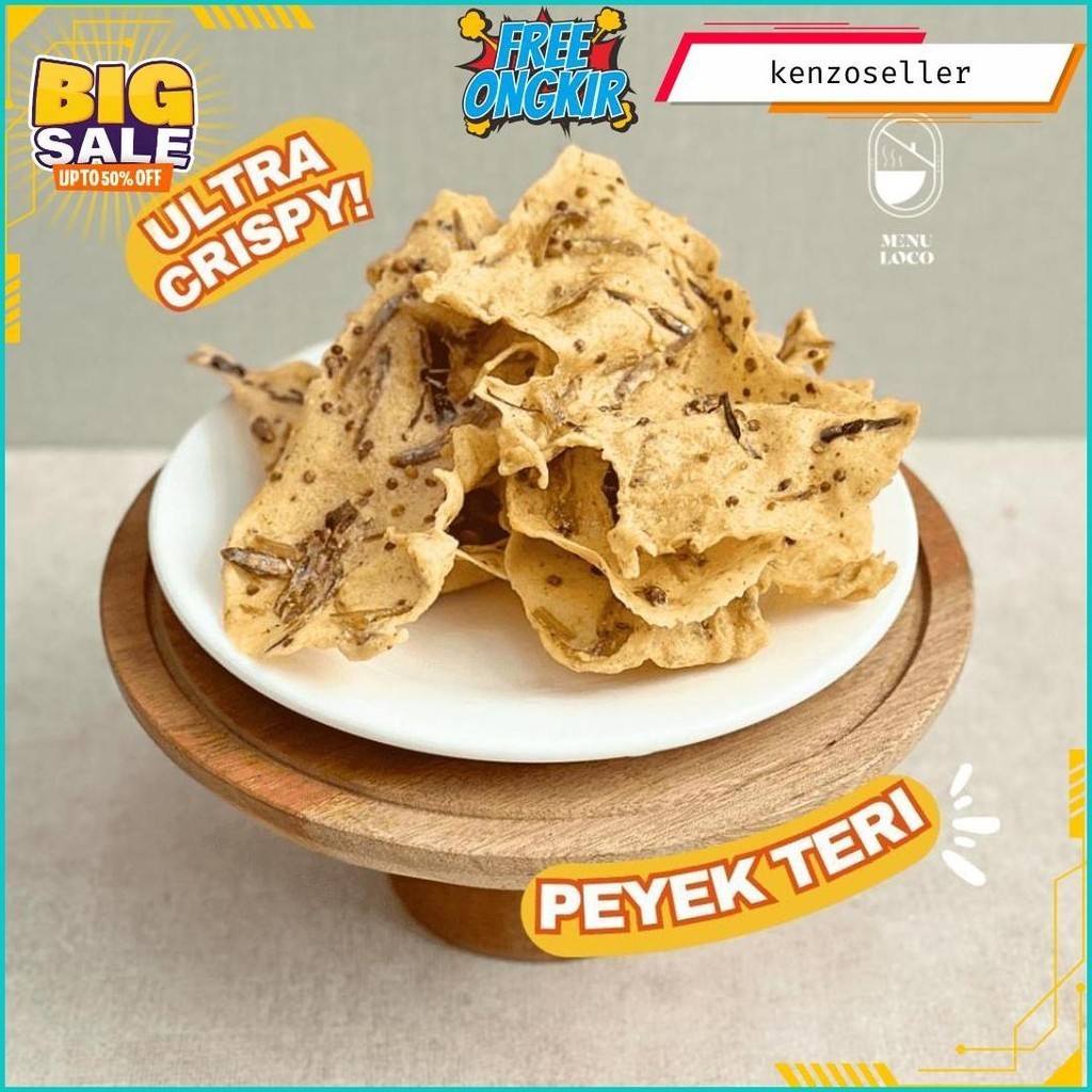 

Peyek Kacang/Teri/Kecepe Rawit Nagih @Menuloco.Id (Pengiriman Luar Kota) Termurah Banget