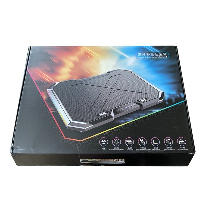 Cooling Pad Laptop Gaming Rgb Led Light 6 Fan Asus Rog Alienware Omen