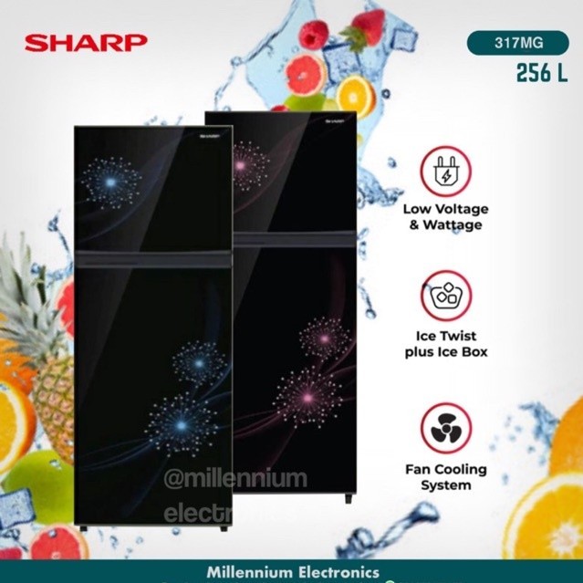 KULKAS SHARP SJ 317 MG LEMARI ES 2 PINTU SJ317MG SJ 317MG