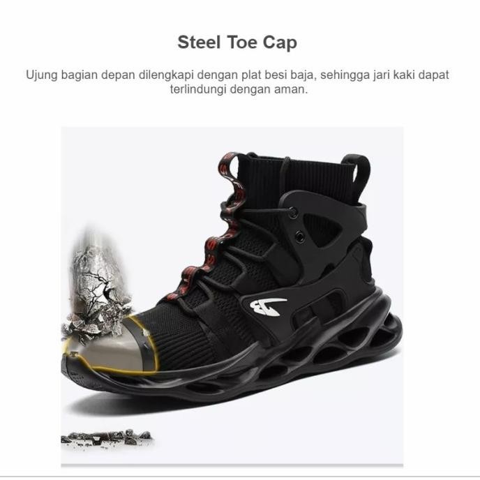 (Original) Safety Snakers Joobang 799 Hitam Sepatu Safety Ujung Besi  Ready