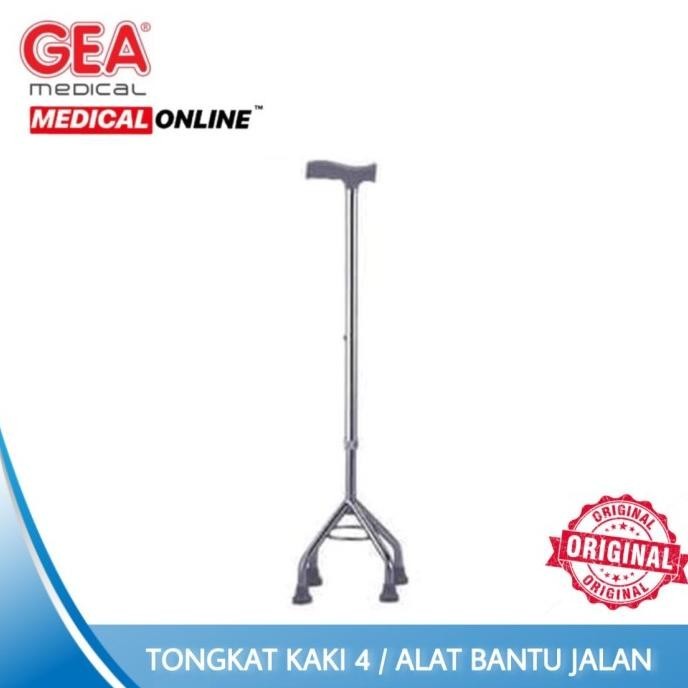 Tongkat Kaki 4 Manula / Lansia Alat Bantu Jalan Fs932 Gea Medical
