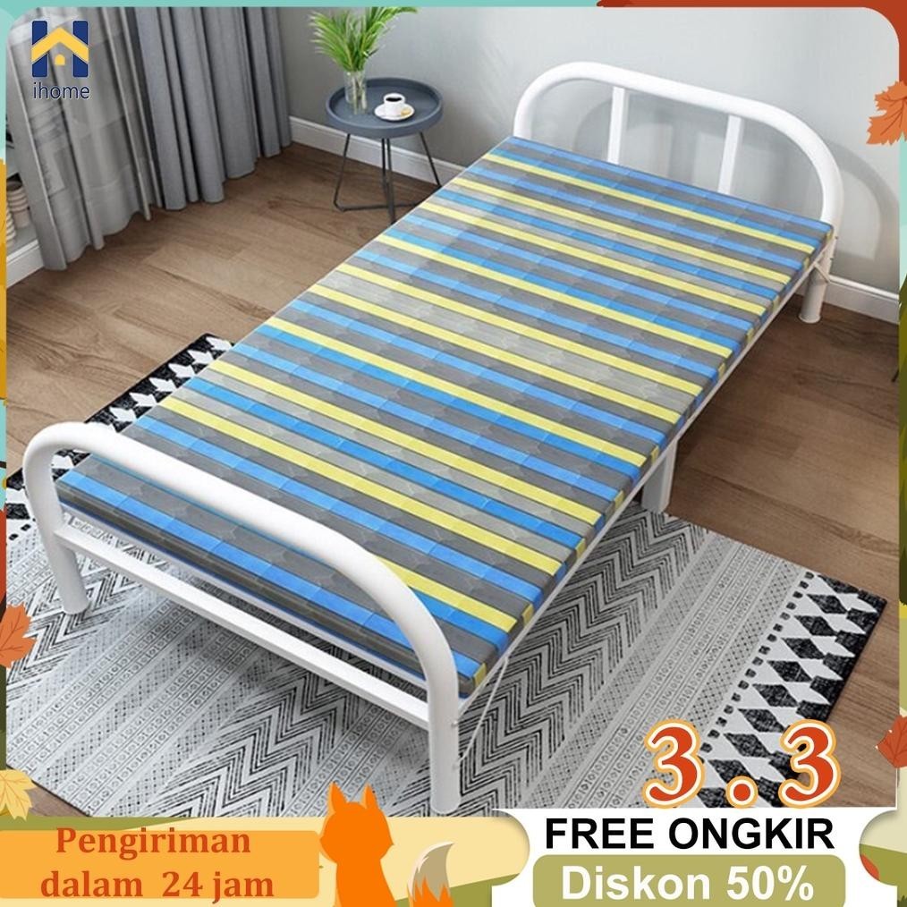 Ranjang Lipat Kasur Lipat Ranjang Besi 100cm Folding Bed Portable