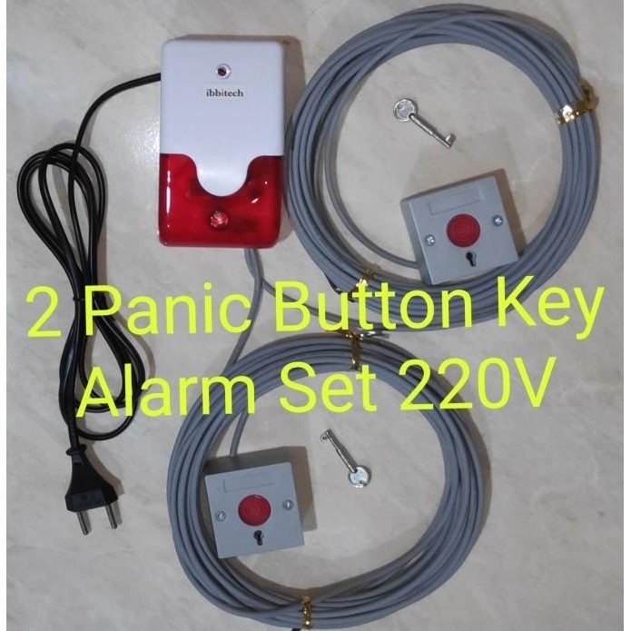 2 Panic Button Key Alarm Set Tombol Panik Rumah Sakit Siap Pakai 220V