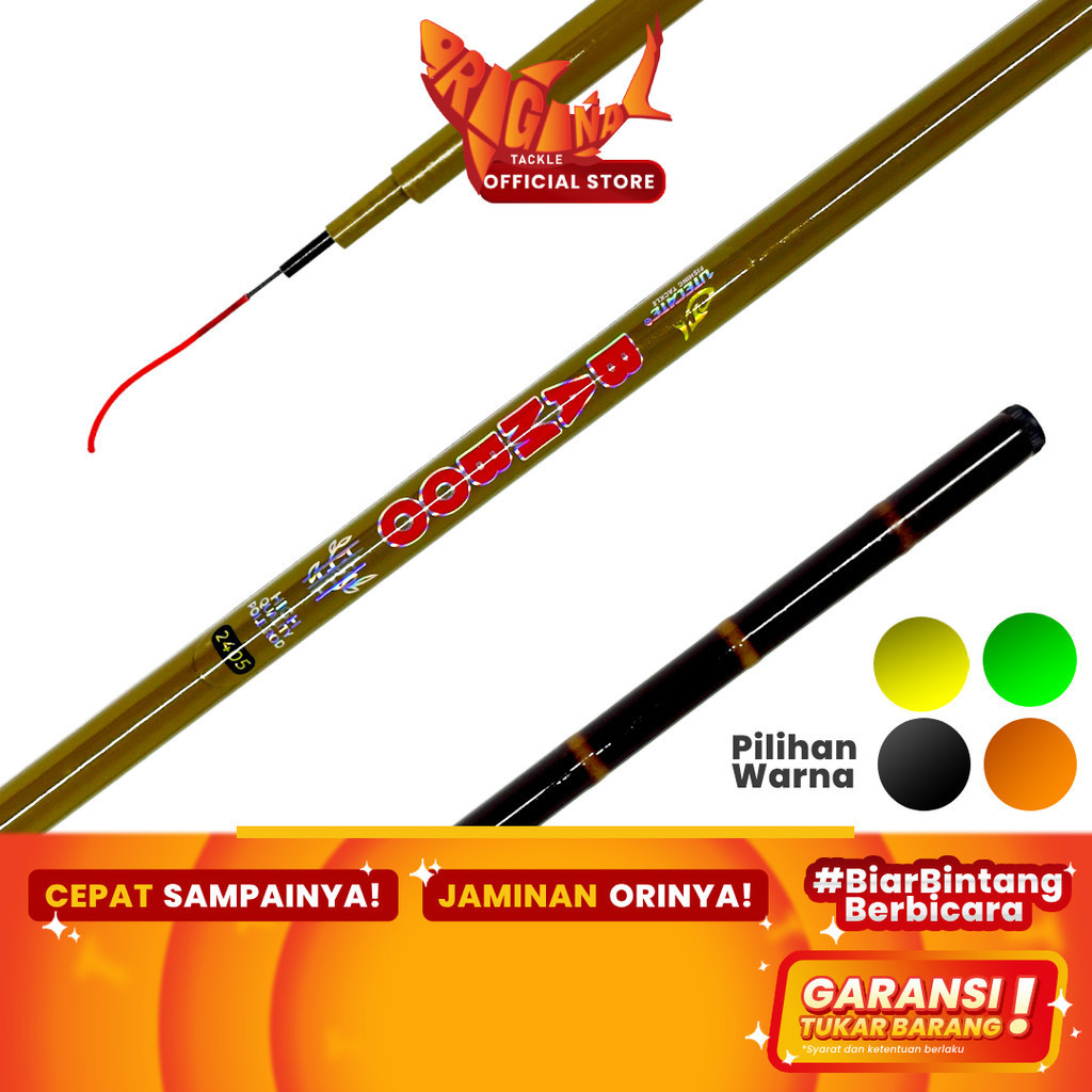Joran Pancing Pole Tegek Utecate UTC Bamboo Ruas Pendek Fiber 180cm 210cm 240cm 270cm 300cm 360cm