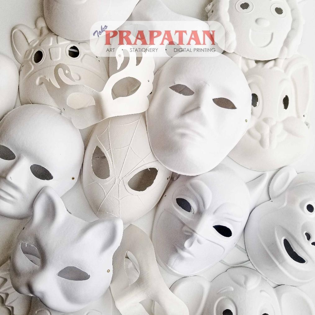 HJK Topeng Lukis Wajah Polos Putih | Topeng Binatang TERLARIS