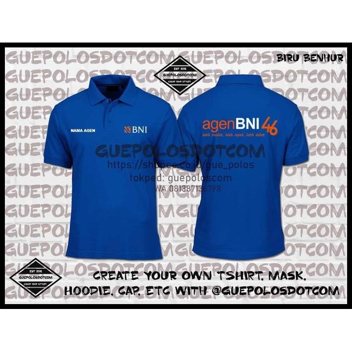 TERMURAH POLO SHIRT KAOS POLO AGEN BNI 46 FREE NAMA AGEN-POLOSHIRT AGEN BNI 46 