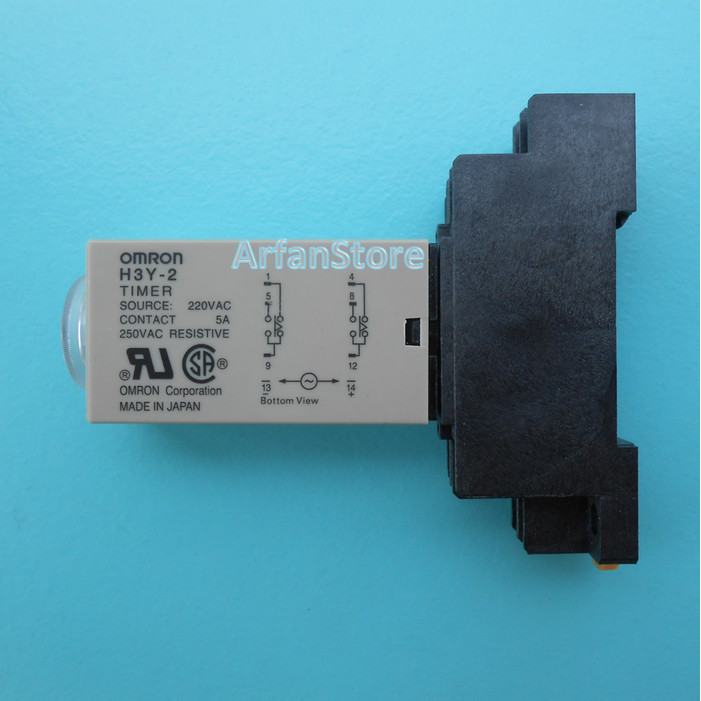 Tdr 60 Menit Time Delay Relay Timer Penunda Waktu Ac 220V H3Y-2 Omron Ori