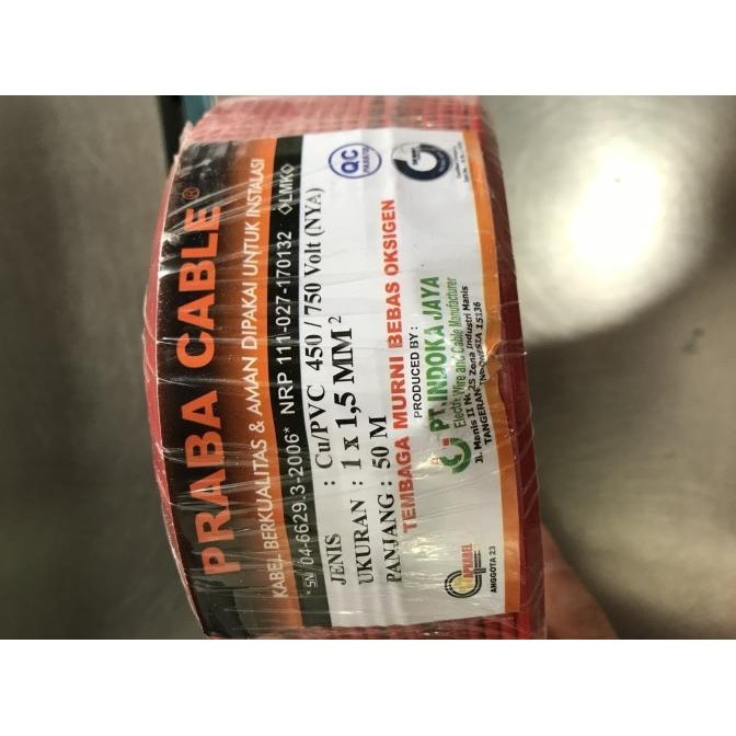 Kabel NYA Praba 1.5 MM 50 Meter