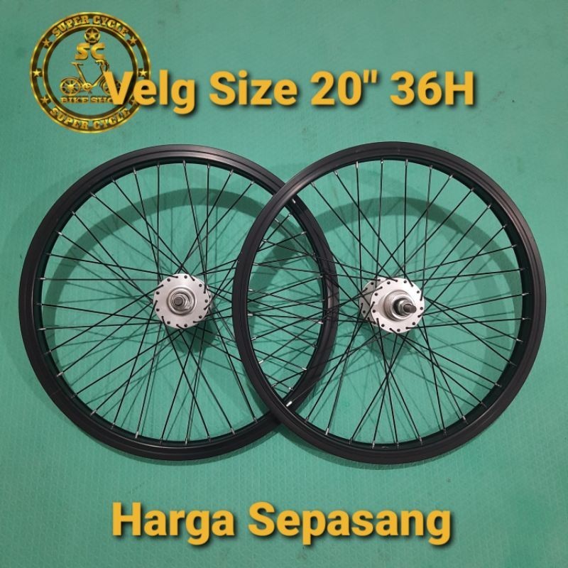 Berjaya Bike - VELG BALAP SUNRACE VELG SEPEDA BMX Velg SETELAN SEPEDA BAN 20 RUJI MOTOR 10G x 20 Hub