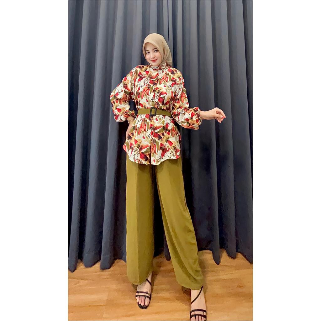 Setelan Wanita Terbaru 2024 Atasan Bawahan Dewasa Lengan Panjang Pendek Satu Stel Remaja Hijab Setce
