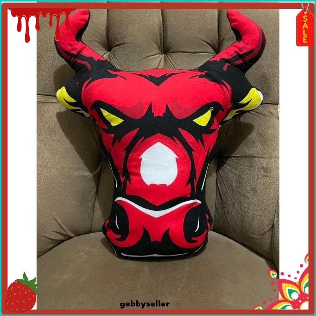 Boneka Kepala Banteng / Boneka Mberot Lampu / Bantal Kepala  Banteng (Lagi Viral)