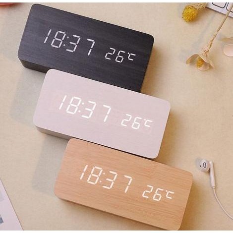 

JD-03 Jam Meja Motif Kayu Digital Led Weker / Desain Wood Alarm LED KS