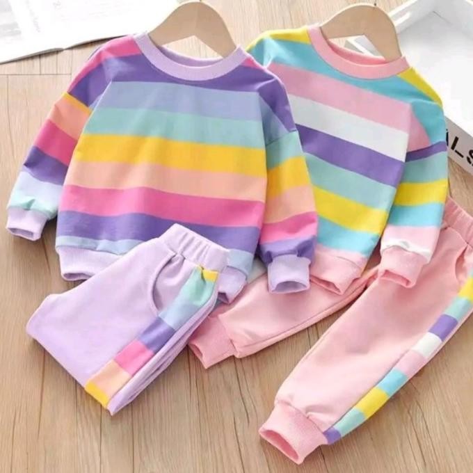 Baju Bayi Perempuan 6 12 bulan 1 2 Tahun Model Pelangi Lucu Gemesin