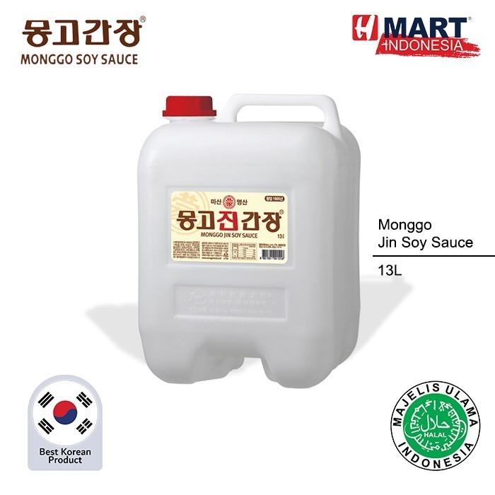 

Monggo Jin Soy Sauce - Kecap Asin Asli Korea 13L - Halal