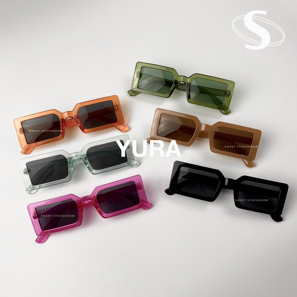 Sweet Stockroom | YURA (Kacamata Wanita Pria Frame Square Kotak Korea OOTD Perempuan Casual Sunglass