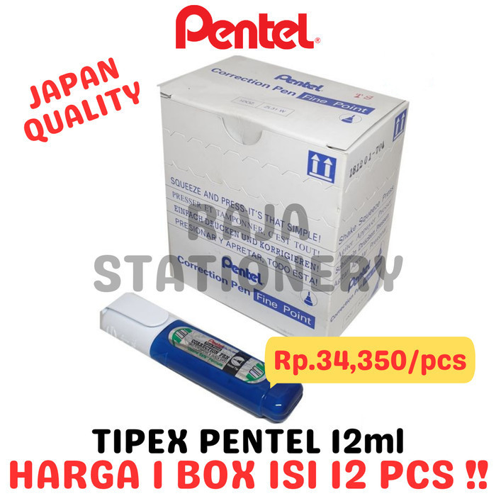 

PENTEL CORRECTION FLUID 12ML TIPEX CAIR PENTEL TIP EX ZL-31W [12PCS]