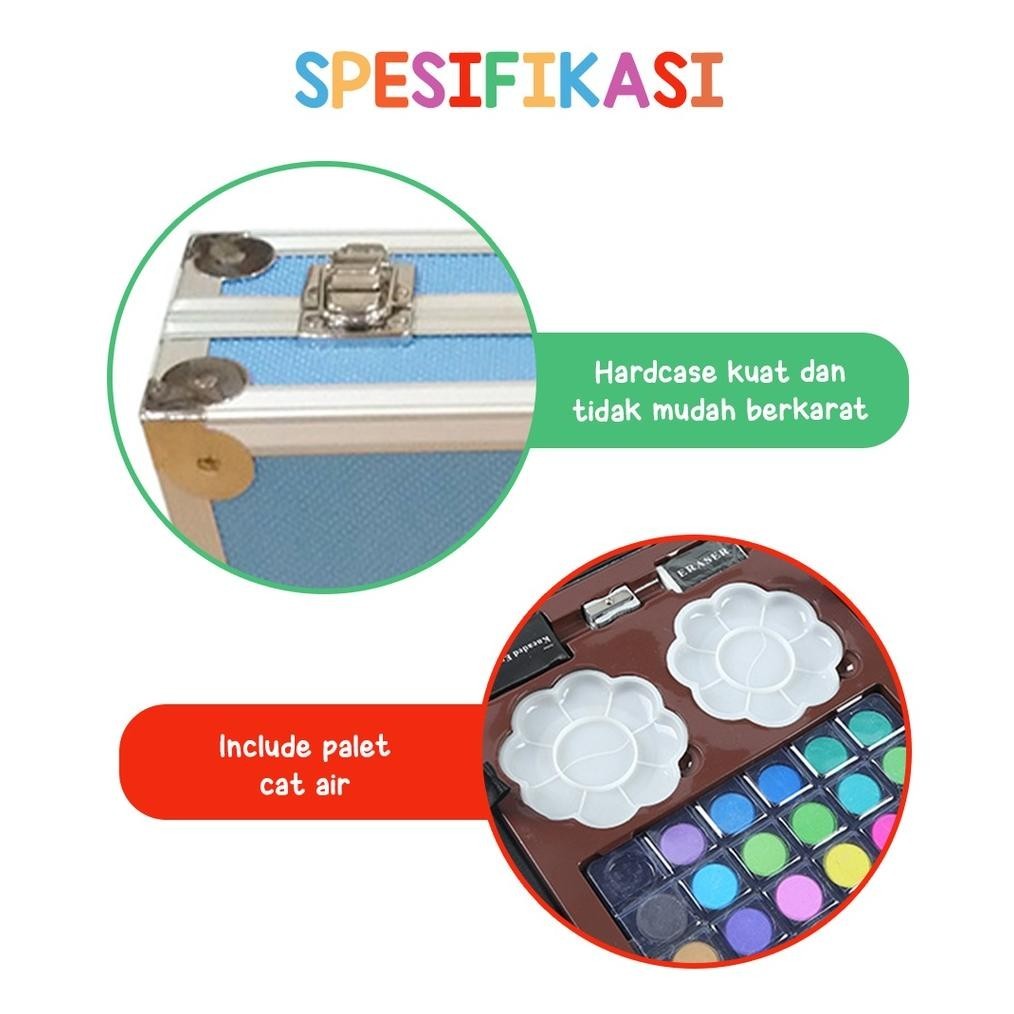 

dh-68 KIDS LAND Krayon Koper Tingkat Set 145PCS Lengkap Paket Mewarnai Lengkap Crayon Anak Set Sale