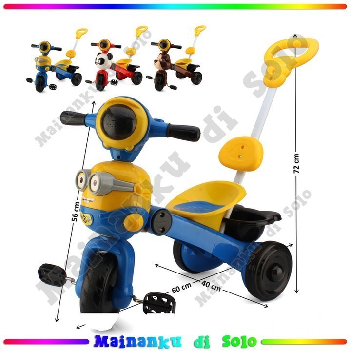 [Mainanku] Sepeda Anak Roda 3 Motor Vespa + Dorongan - 20678