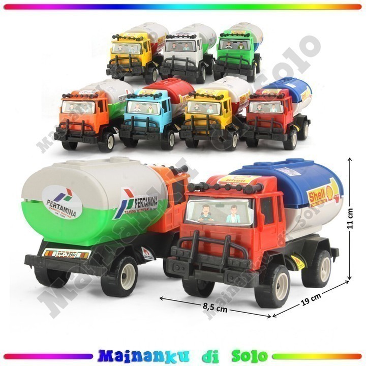 [Mainanku] Mainan Anak Truk Tangki 19 cm Pertamina / Shell Tangki Minyak Mainan Kendaraan Konstruksi