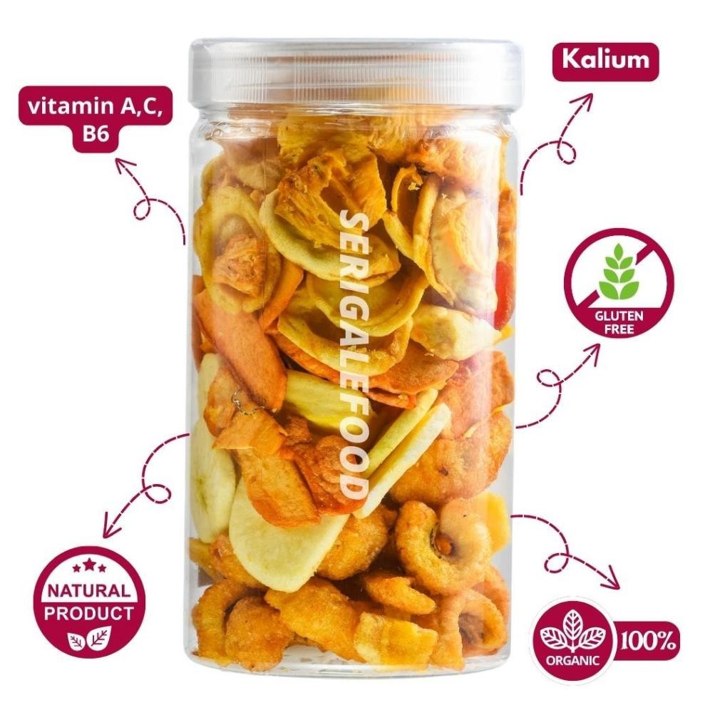 

ii-99 PROMO HEMAT SERIGALE KERIPIK BUAH MIX SAYUR MIX KEMASAN POUCH ZIPPLOCK 150 GR I KERIPIK MIX DIET SEHAT I Termurah