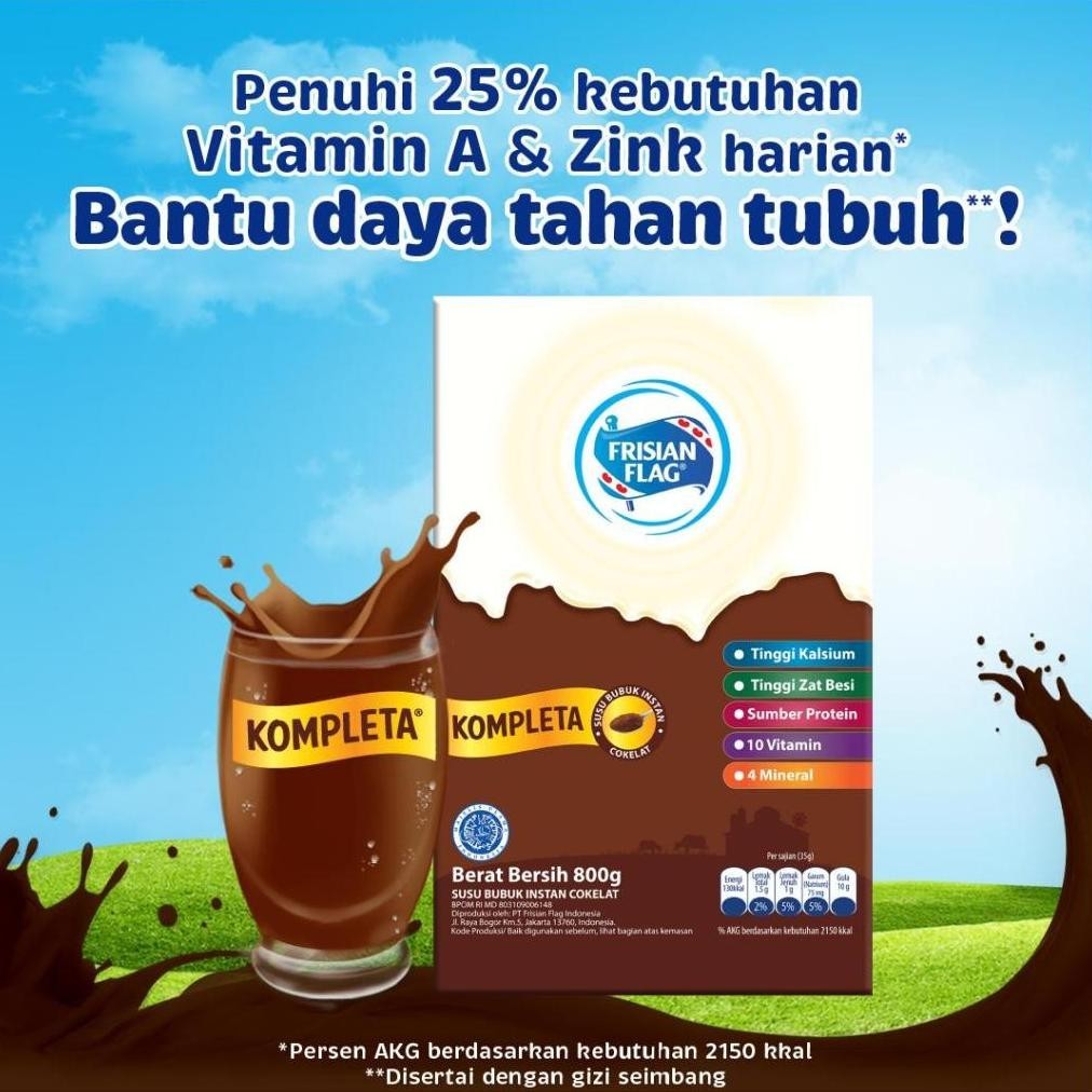 

th-23 Frisian Flag Susu Bubuk Keluarga Kompleta Cokelat 800g - 1 pcs Terlaris