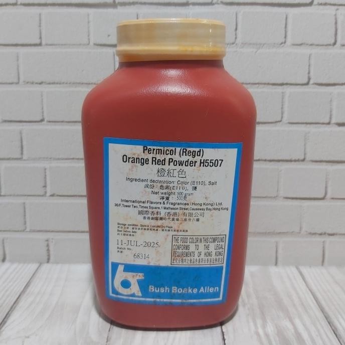 

Bush Boake Allen Pewarna Makanan Orange Red Powder H5507 ( 500 Gr )