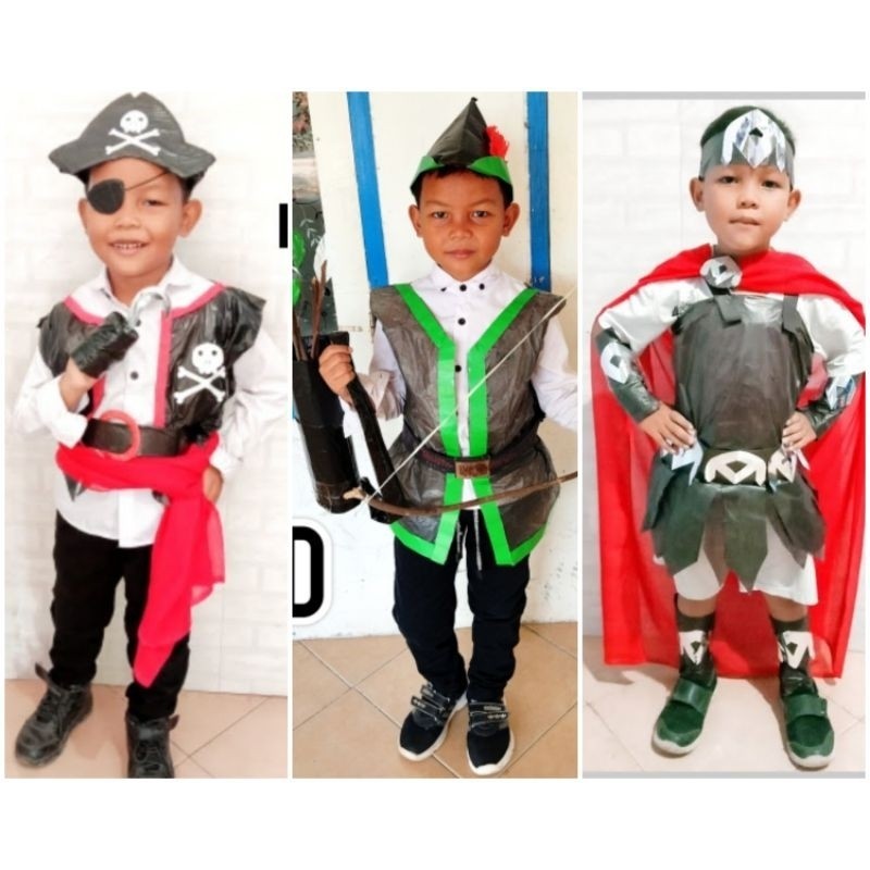 Kostum Cowok Daur Ulang Kostum Karnaval Kresek Kostum Anak Laki-laki Kostum Cosplay Cowok