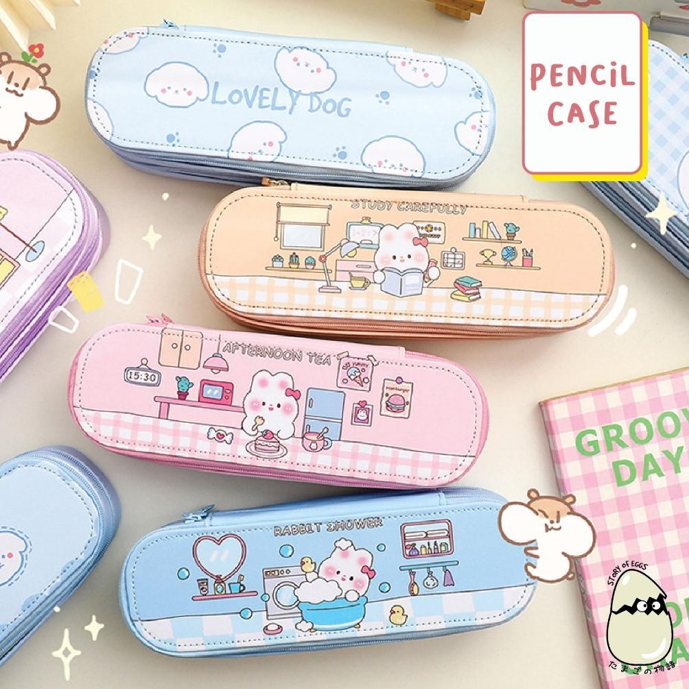 

If56 Tempat Pensil Kotak Pensil 2 Layer Korean Style Pensil Case L Chibi Cute Pencil Case / Korean Style Kotak Tempat Pensil Besar Dengan Resleting / Muat Banyak / Big Capacity With Zipper Promo Gila