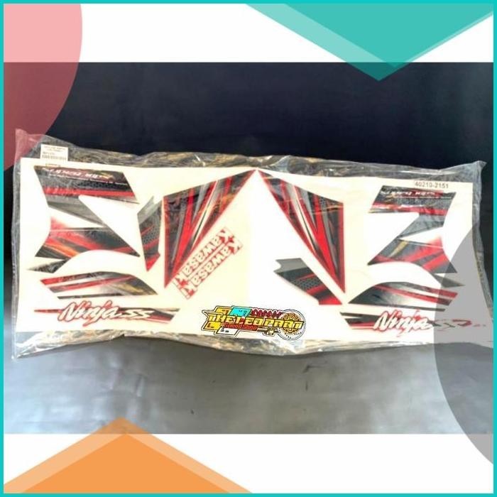 Striping Lis Stiker Ninja R SS Merah Hitam 2014 2015 Ori Kawasaki 8JVL