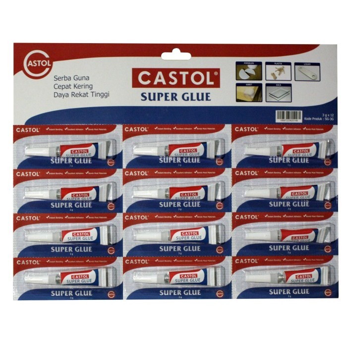

1 Lusin Castol Super Glue Tube 3G