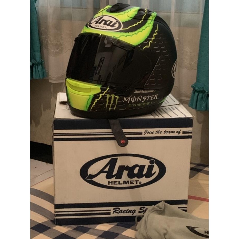 HELM ARAI CARL CRUTCHLOW RX7RR5 SIZE XL ORIGINAL + BLACK VISOR ARAI