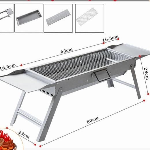 Panggangan Bbq Portable Grill Alat Panggang Panjang Stainless