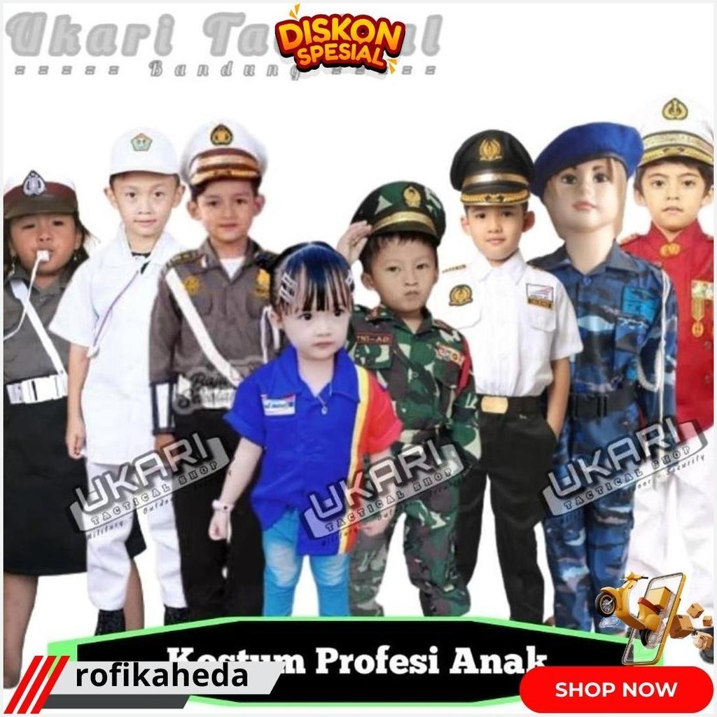 TERLENGKAP BAJU POLISI ANAK KECIL MASINIS POCIL KOSTUM PROFESI ANAK TENTARA ARMY INDOMARET ALFAMART 