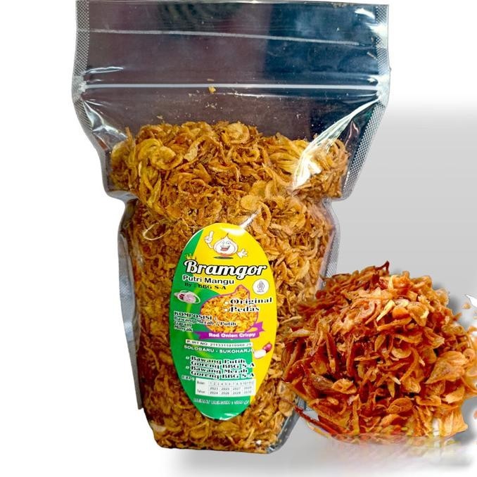 

Bawang goreng tanpa tepung 500gr Asli bramgor Putri mangu LN