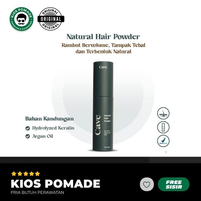Hairpowder CAVE Natural Hair Powder - Pomade Bubuk Bedak Rambut Pria