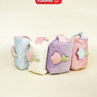 

D-54 Flashee Tempat Pensil Lucu Tulip Handle Tas Make Up Dompet Aesthetic Korean Style Hemat