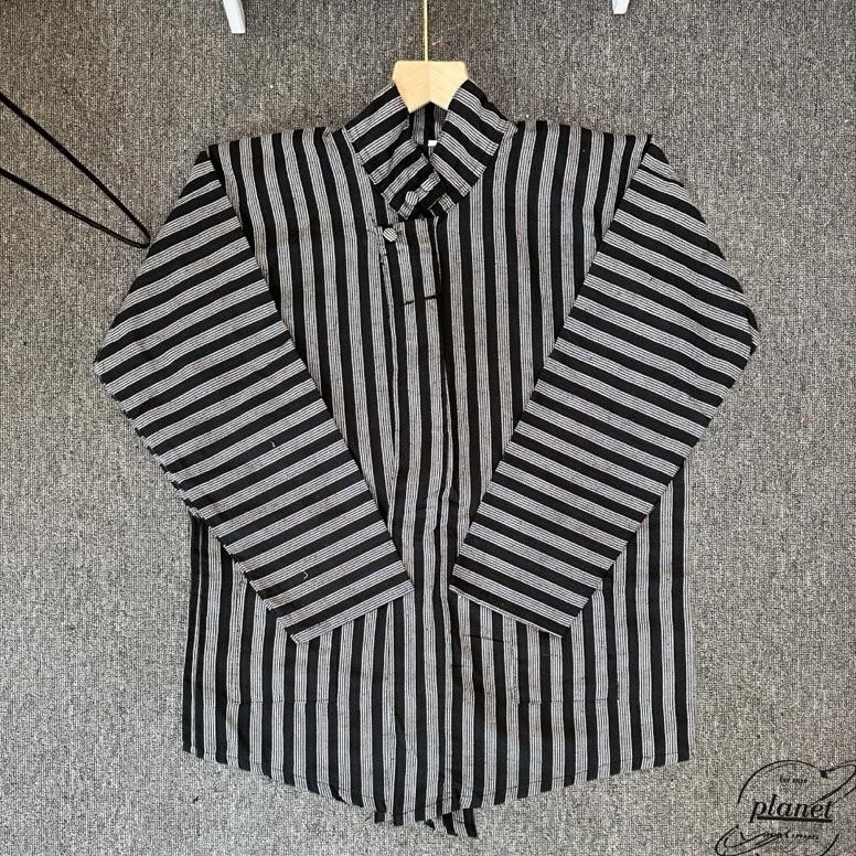 Yl-24 Surjan Lurik Baju Jadul Cowok Pria Dewasa Lurik Hitam Coklat Baju Adat Tradisional Jawa Super 