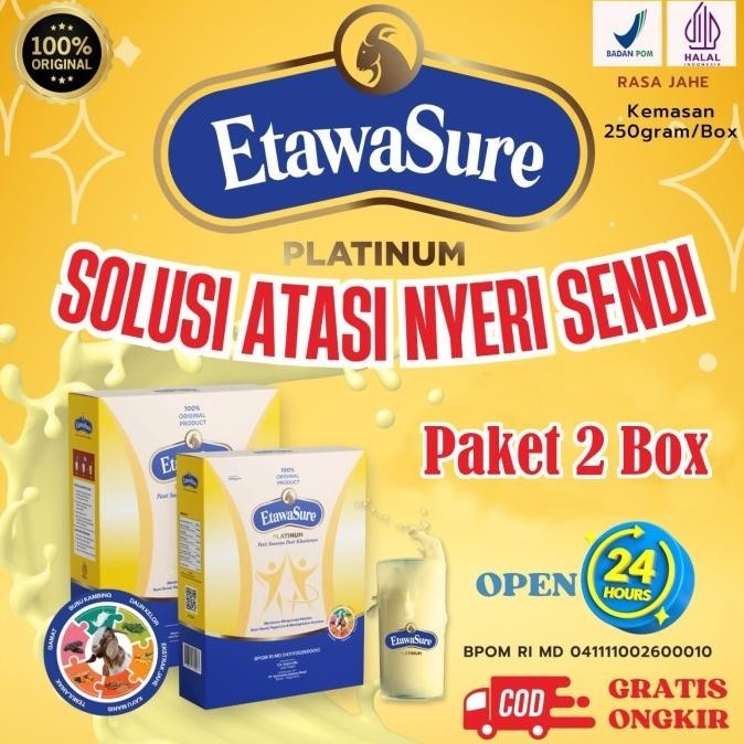 

Etawasure Platinum Susu Kambing Etawa Rasa Jahe 250gram - Paket 2 Box