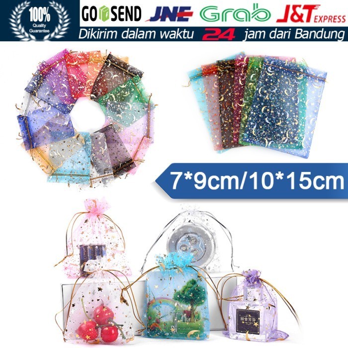 ] 10Pcs Tas KANTONG SERUT ORGANZA /Kantong Souvenir Organza Pouch Bag