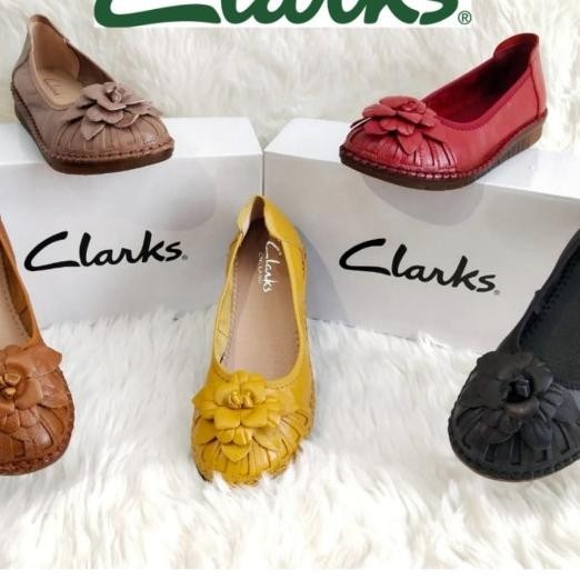 Sepatu Wanita Clarks Flower Flat 875 El Terbaru