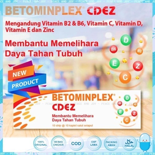 BETOMINPLEX CDEZ ISI 10 STRIP X 10 KAPLET MULTIVITAMIN C D3 E B2 B6 ZINC DIJAMIN ORIGINAL