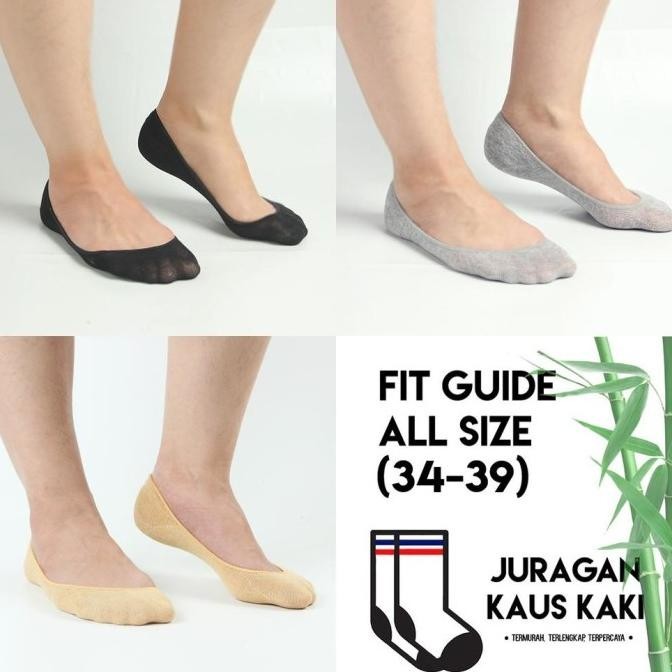Borong Kaos Kaki Pendek Hidden Low Cut Serat Bambu Arang All Size