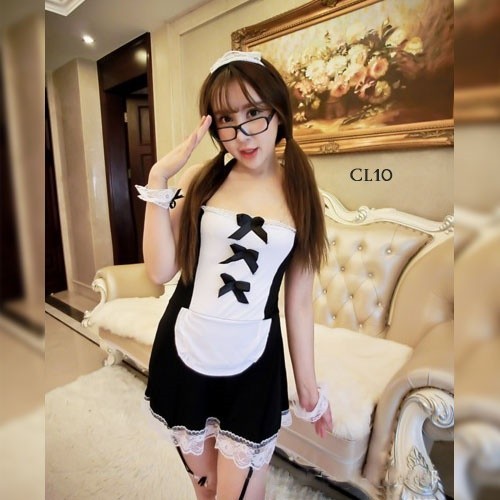 GRATIS ONGKIR SEXY DRESS LINGERIE COSTUME MAID COSPLAY PELAYAN SEKSI WANITA CL10