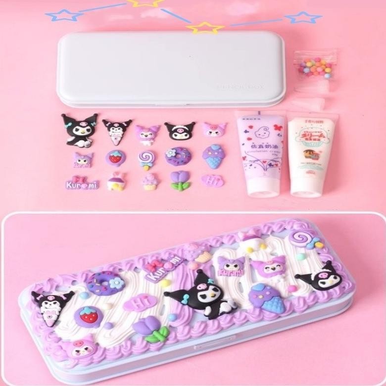 

Er-87 Diy Deco Cream Kit/Diy Kotak Pensil Cream Glue Set/ Deco Cream Clay Kotak /Stationery Pake Handmade Cuci Gudang