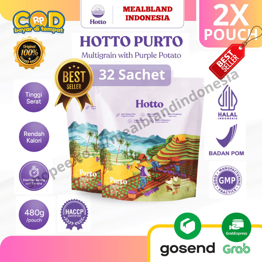 

[Best Seller] Hotto Purto Official Shop 2 Pouch BPOM Halal Minuman Multigrain