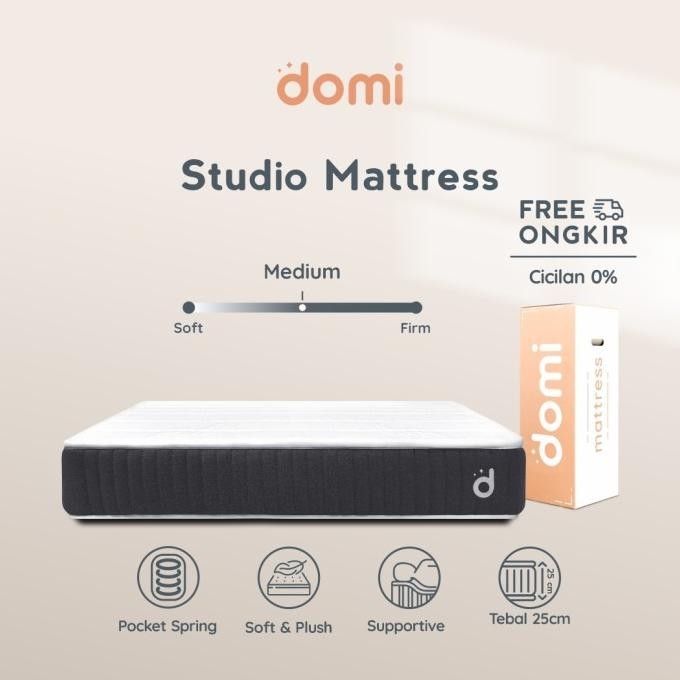 Domi Studio Mattress - Kasur Pocket Spring Bed Motion Isolation ,