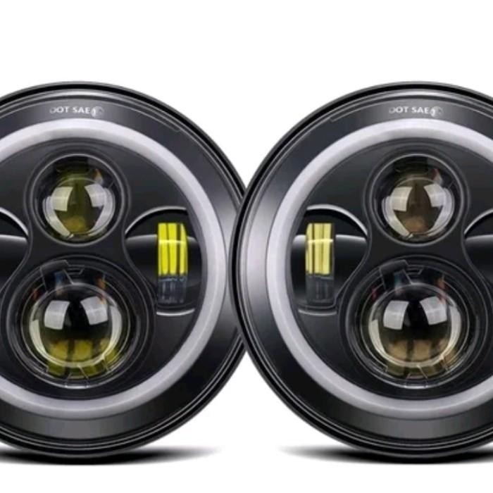 Lampu Led Daymaker 7 Inch Hallo Ring Cb Harley Jeep Katana Jimny